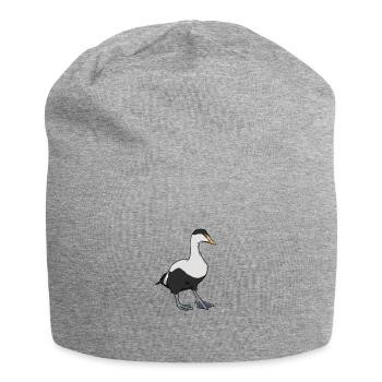 Dessin d’un eider - Bonnet en jersey - gris chiné - Devant