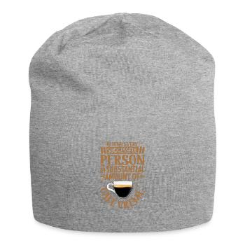 Erfolgreich nur mit Café Crème - Jersey-Beanie - Grau meliert - Vorne