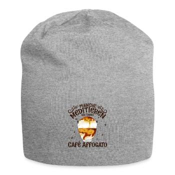 Meditieren und Café Affogato - Jersey-Beanie - Grau meliert - Vorne