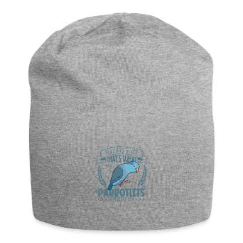 Federn und Freude - Sperlingspapagei - Jersey-Beanie - Grau meliert - Vorne