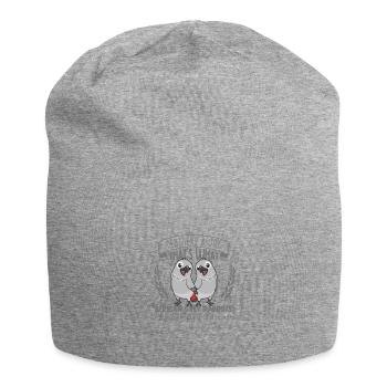 Feathers and Joy - Perroquet gris d’Afrique - Bonnet en jersey - gris chiné - Devant