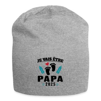Man Dad To Be 2025 Gift - Jersey Beanie - heather grey - Front