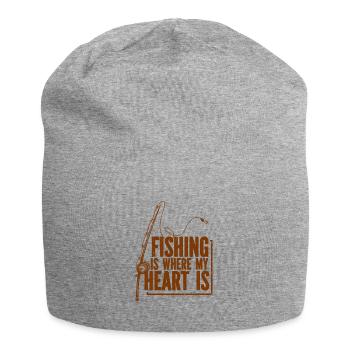 Angler Angelhaken Angelrute Sportfischer - Jersey-Beanie - Grau meliert - Vorne