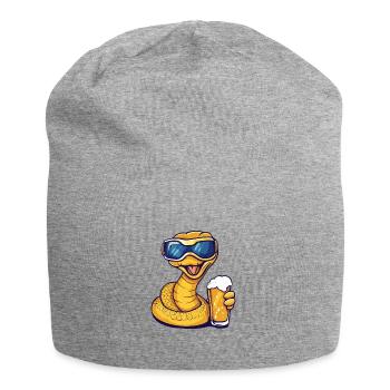 Schlange Kobra Apres Ski Bier Comic - Jersey-Beanie - Grau meliert - Vorne