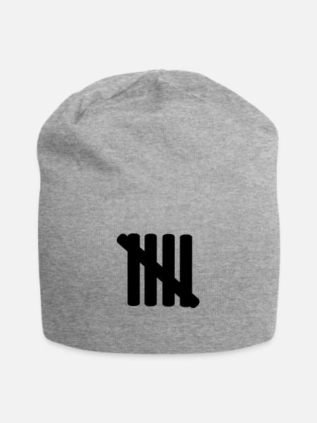 5 - Jersey-Beanie - Grau meliert