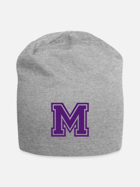 Buchstabe M - Jersey-Beanie - Grau meliert