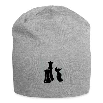 échecs - Bonnet en jersey - gris chiné - Devant