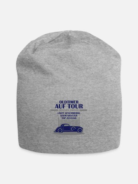 Oldtimer auf Tour - Retro Shirt zum Ruhestand - Jersey-Beanie - Grau meliert