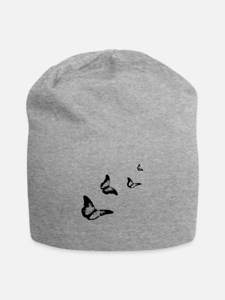 schmetterlinge - Jersey-Beanie - Grau meliert