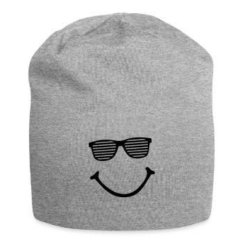 smiley - Jersey-Beanie - Grau meliert - Vorne