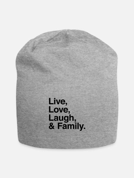 live love laugh and family - Jersey Beanie - heather grey