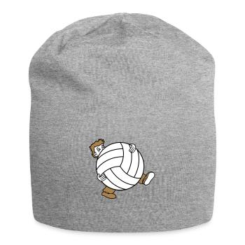 riesig volleyball sport verein kugel ball tragen s - Jersey-Beanie - Grau meliert - Vorne
