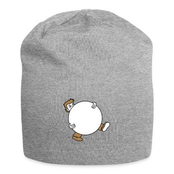 kugel ball tragen schleppen gross schwer mann figu - Jersey-Beanie - Grau meliert - Vorne