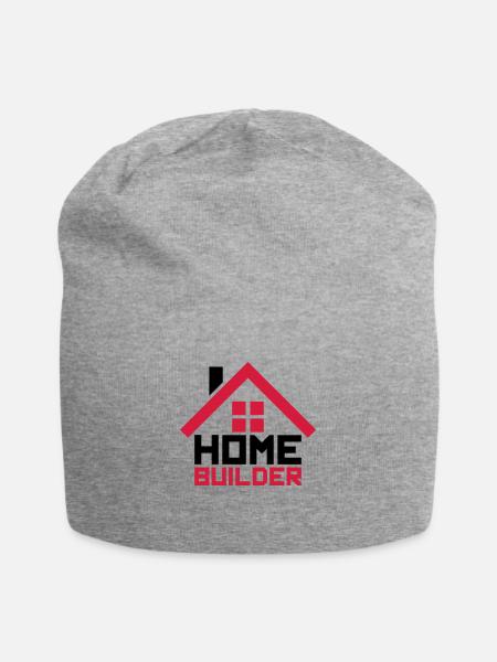 maison constructeur maison construction bâtiment bâtiment logo de - Bonnet en jersey - gris chiné