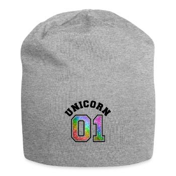 Unicorn 01 Rainbow Glitter - Bonnet en jersey - gris chiné - Devant