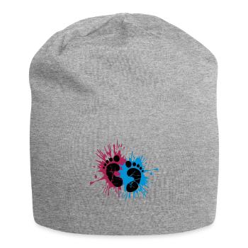 Ink baby feet - Jersey Beanie - heather grey - Front