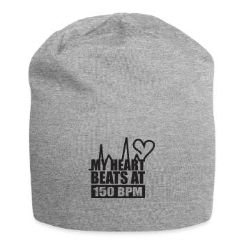 Mein Herz schlägt bei 150 BPM - Jersey-Beanie - Grau meliert - Vorne