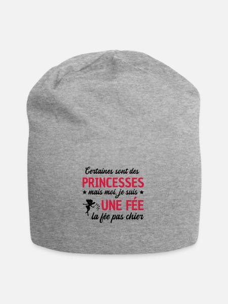 Princesses mais une fée / la fée pas chier - Bonnet en jersey - gris chiné