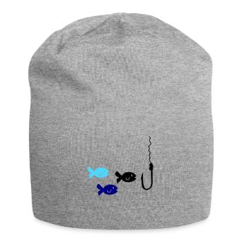 Fishing Fish - Jersey Beanie - heather grey - Front