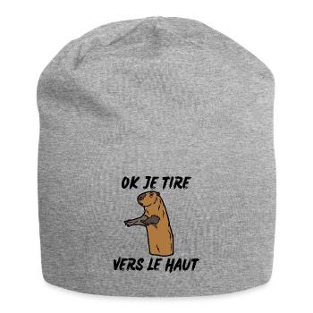 ok je tire vers le haut - Bonnet en jersey - gris chiné - Devant