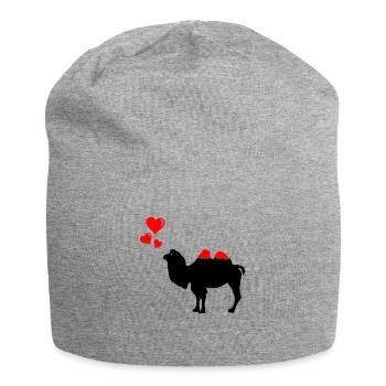 Chameau amoureux - Bonnet en jersey - gris chiné - Devant