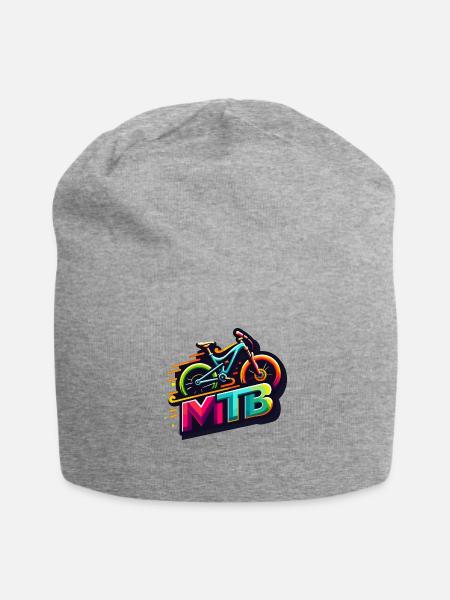 Mountainbike design MTB - dynamisch und bunt - Jersey-Beanie - Grau meliert