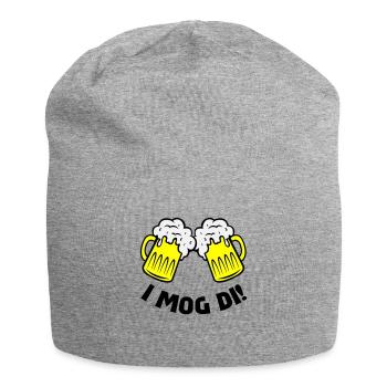 bier i mog di - Jersey-Beanie - Grau meliert - Vorne
