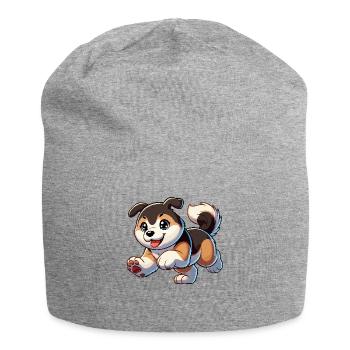 Akita-Welpe - Jersey-Beanie - Grau meliert - Vorne