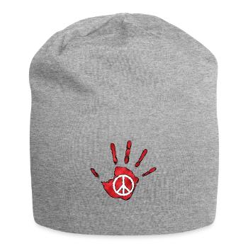 peace - Bonnet en jersey - gris chiné - Devant
