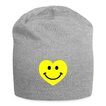 smiley smiling heart - Jersey-Beanie - Grau meliert - Vorne