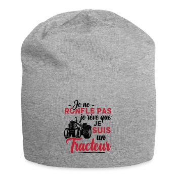 Je ne ronfle pas je rêve que je suis un tracteur - Bonnet en jersey - gris chiné - Devant