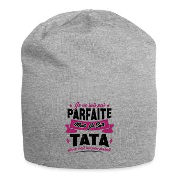 Pas parfaite mais je suis tata - Bonnet en jersey - gris chiné - Devant
