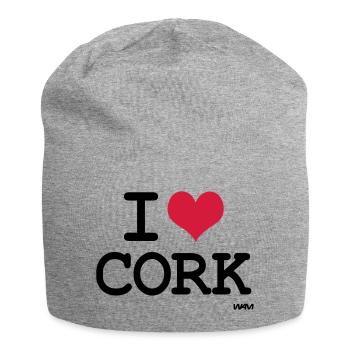 i love cork by wam - Jersey Beanie - heather grey - Front