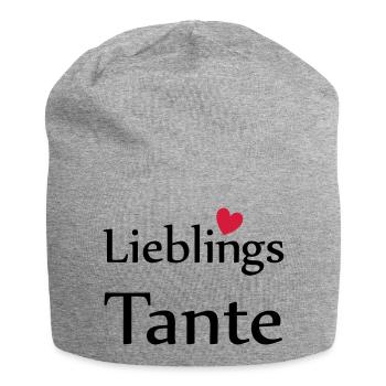 Lieblings Tante mit Herz - Jersey-Beanie - Grau meliert - Vorne
