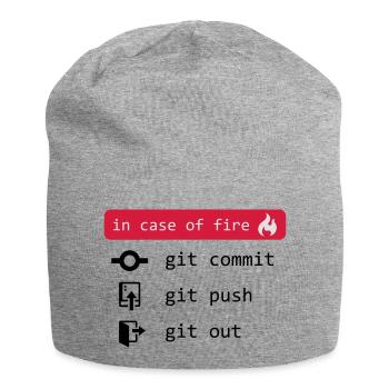 in case of fire - git out - Jersey-Beanie - Grau meliert - Vorne
