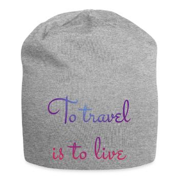 To travel is to live. - Jersey Beanie - heather grey - Front
