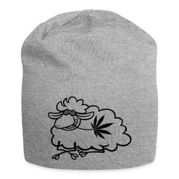 Schaf Hanf liegend - Jersey-Beanie - Grau meliert - Vorne