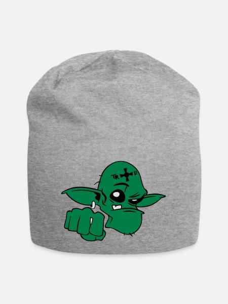 Troll - Jersey-Beanie - Grau meliert
