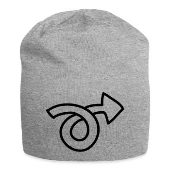 crooked arrow - line - Jersey Beanie - heather grey - Front