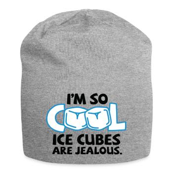 I m so cool, even ice cubes are jealous! - Jersey Beanie - heather grey - Front