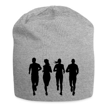 couple en cours d'exécution - Bonnet en jersey - gris chiné - Devant
