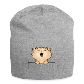 farbige Kätzchen - Jersey-Beanie - Grau meliert - Vorne