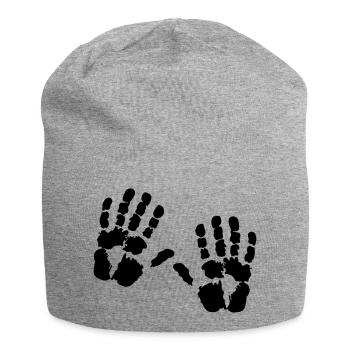Handprint hand - Jersey Beanie - heather grey - Front