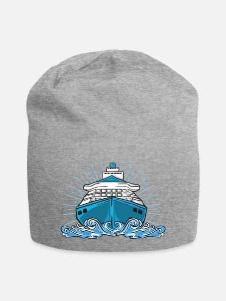 Schiff Kreuzfahrt See Meer Kreuzfahrtschiff Boot - Jersey-Beanie - Grau meliert