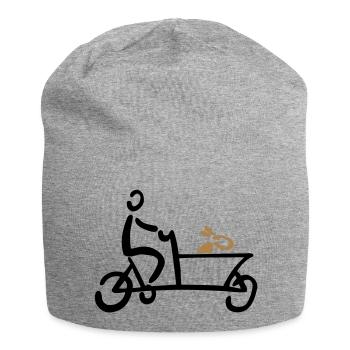 Lastenrad Hund Bakfiets Fahrrad - Jersey-Beanie - Grau meliert - Vorne