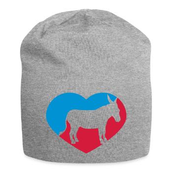 herz i love liebe esel pferd pony klein packesel l - Jersey-Beanie - Grau meliert - Vorne