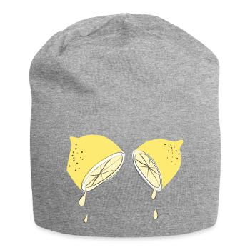 Wenn das Leben dir Zitronen gibt... - Jersey-Beanie - Grau meliert - Vorne