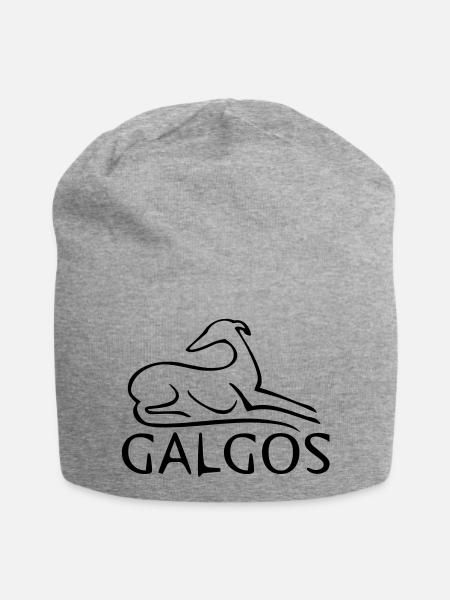 Windhund liegend - Jersey-Beanie - Grau meliert