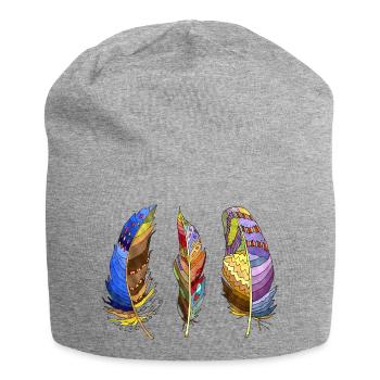 Gefieder - Jersey-Beanie - Grau meliert - Vorne