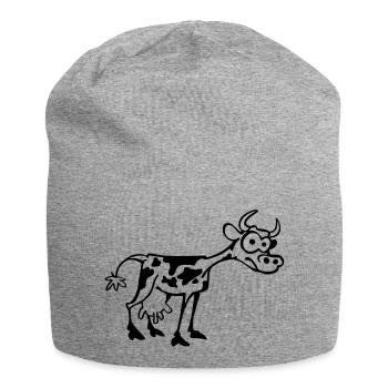 Vache - Bonnet en jersey - gris chiné - Devant